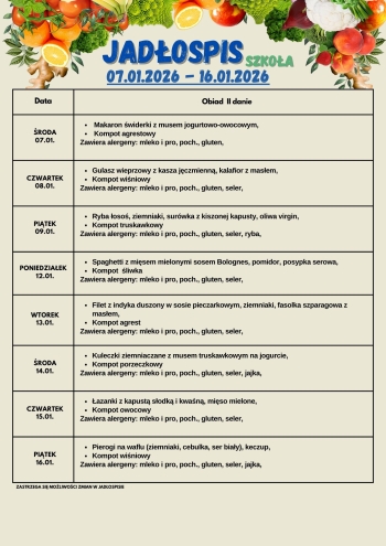 JADŁOSPIS SZKOŁA 07.01-16.01.2026