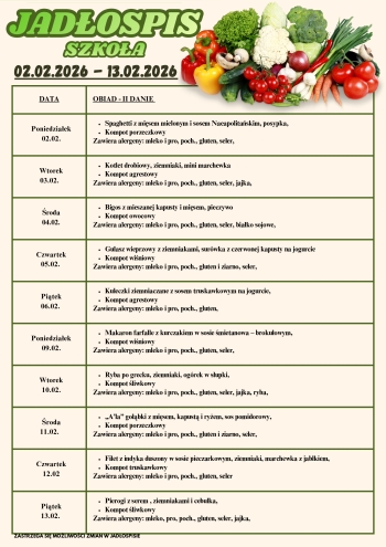 JADŁOSPIS SZKOŁA 02.02-13.02.2026