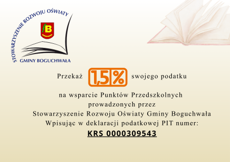 Wspieraj nasze przedszkolaki! Przekaż 1,5% podatku 