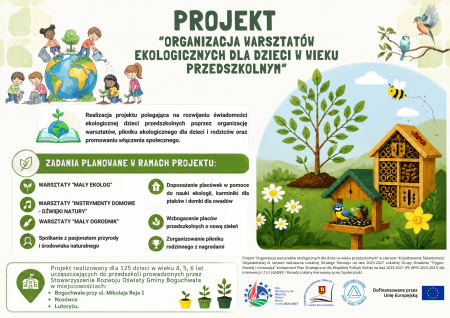 Projekt „Organizacja warsztatów ekologicznych dla dzieci w wieku przedszkolnym”